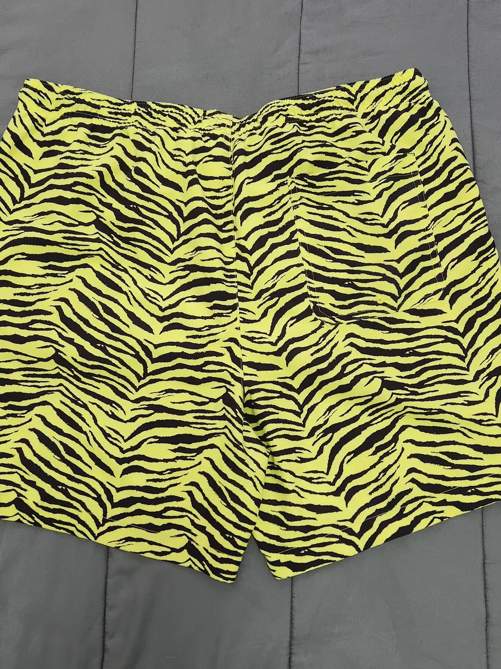 PacSun Men’s Neon Yellow Zebra Print Swim Trunks